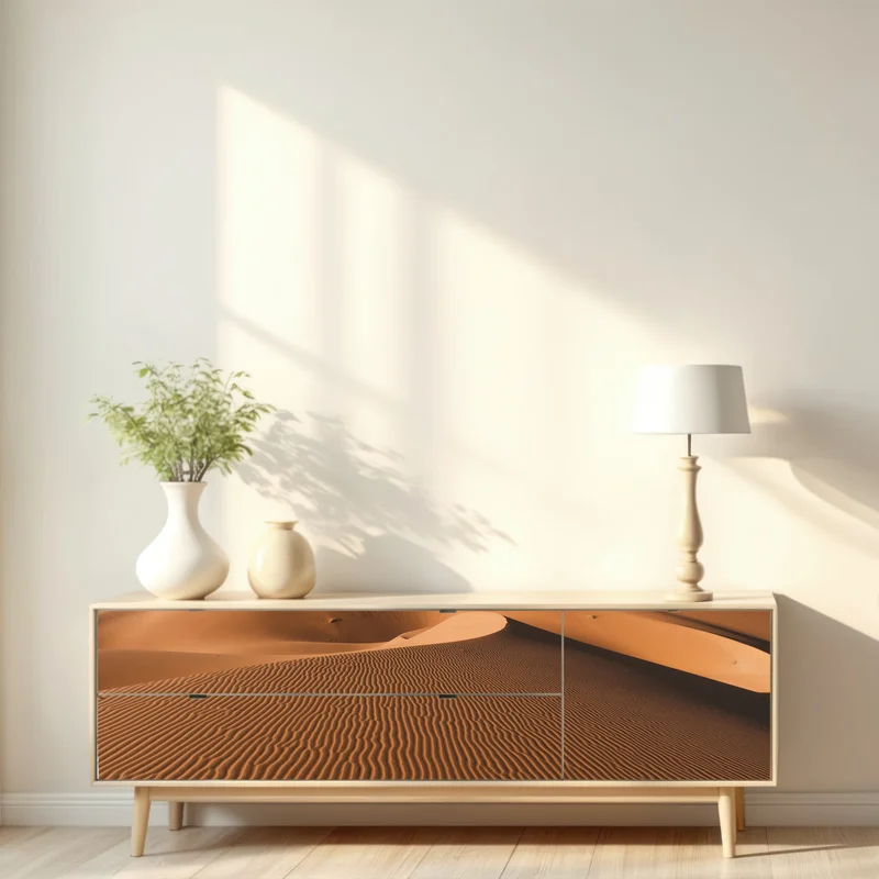 Repositionierbarer Aufkleber goldene sanddünen unter tiefblauem himmel Repositionierbarer Aufkleber goldene sanddünen unter tiefblauem himmel