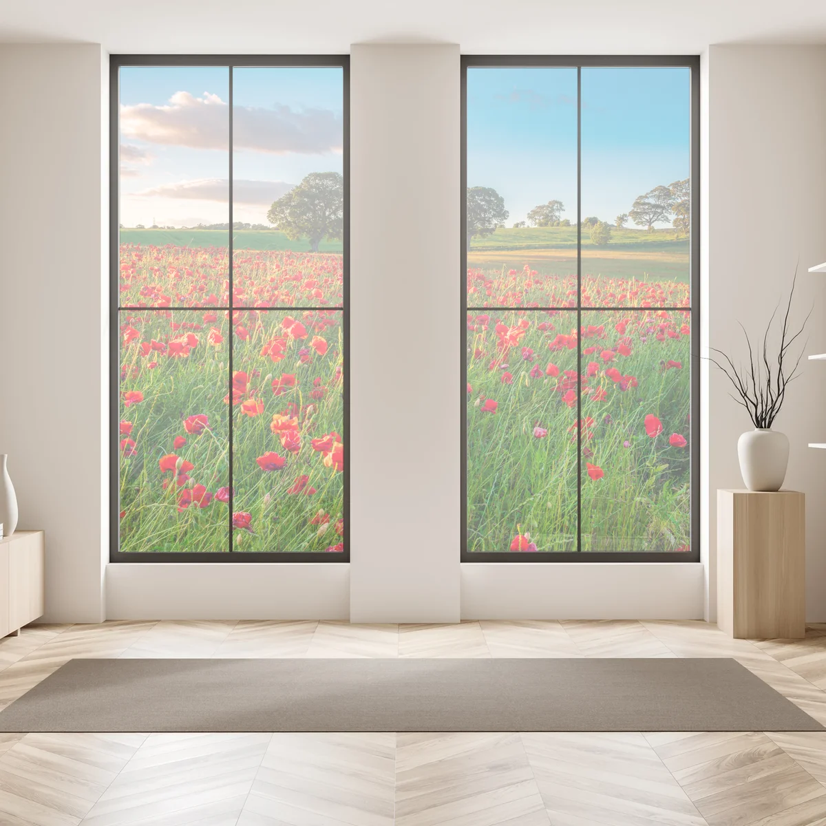 Fensteraufkleber rotes mohnfeld bei Corbridge Fensteraufkleber rotes mohnfeld bei Corbridge