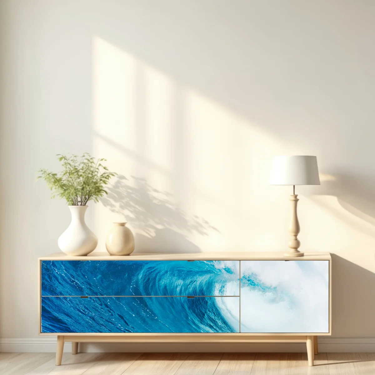 Repositionierbarer Aufkleber majestätische blaue ozeanwelle Repositionierbarer Aufkleber majestätische blaue ozeanwelle