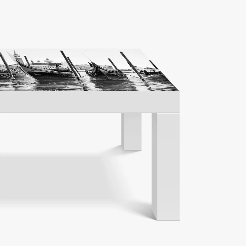 Tischaufkleber und Schreibtischaufkleber vertäute gondeln in Venedig