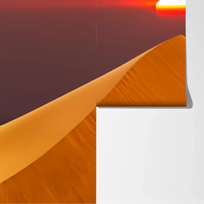 Fototapete goldener sonnenuntergang über sanddünen Fototapete goldener sonnenuntergang über sanddünen