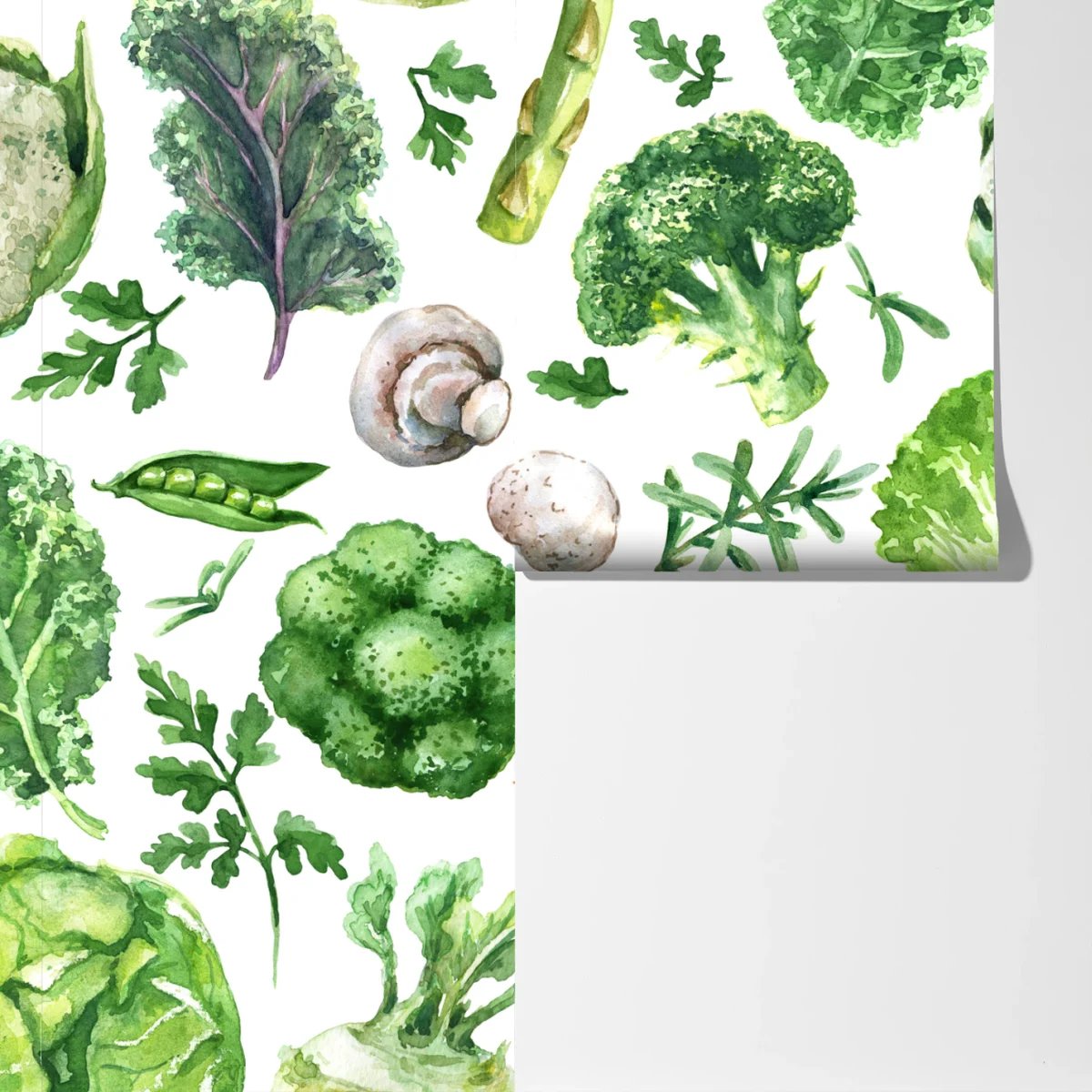 Fototapete aquarellmuster grünes gemüse Fototapete aquarellmuster grünes gemüse