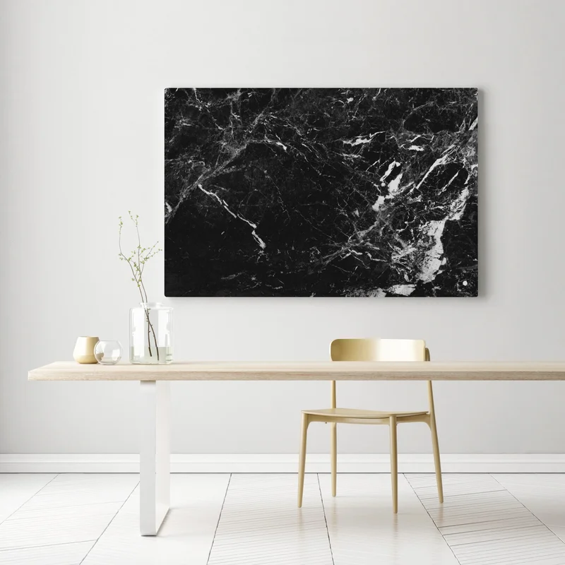 Leinwandbild schwarzer marmor mit weißen adern Leinwandbild schwarzer marmor mit weißen adern