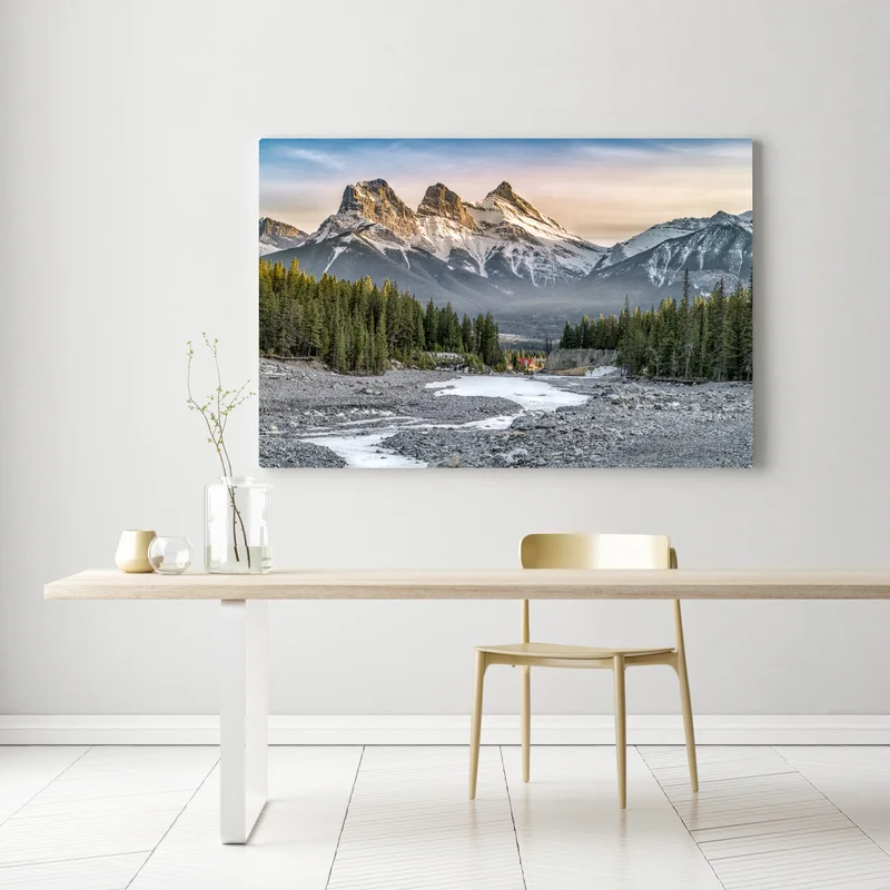 Leinwandbild majestätische berggipfel und kiefernwald Leinwandbild majestätische berggipfel und kiefernwald