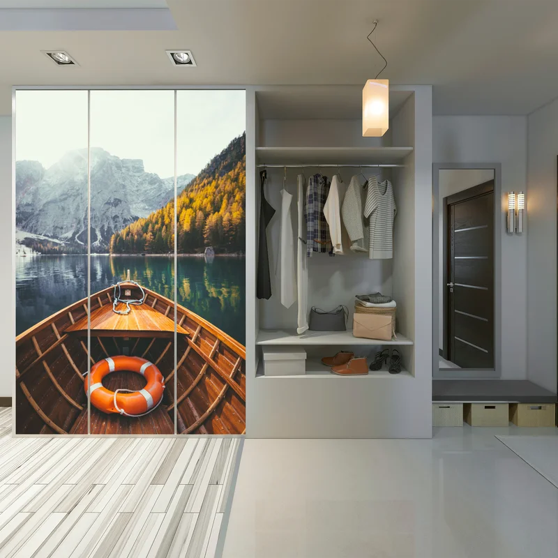 Schrankaufkleber sonnenaufgang am Lago di Braies