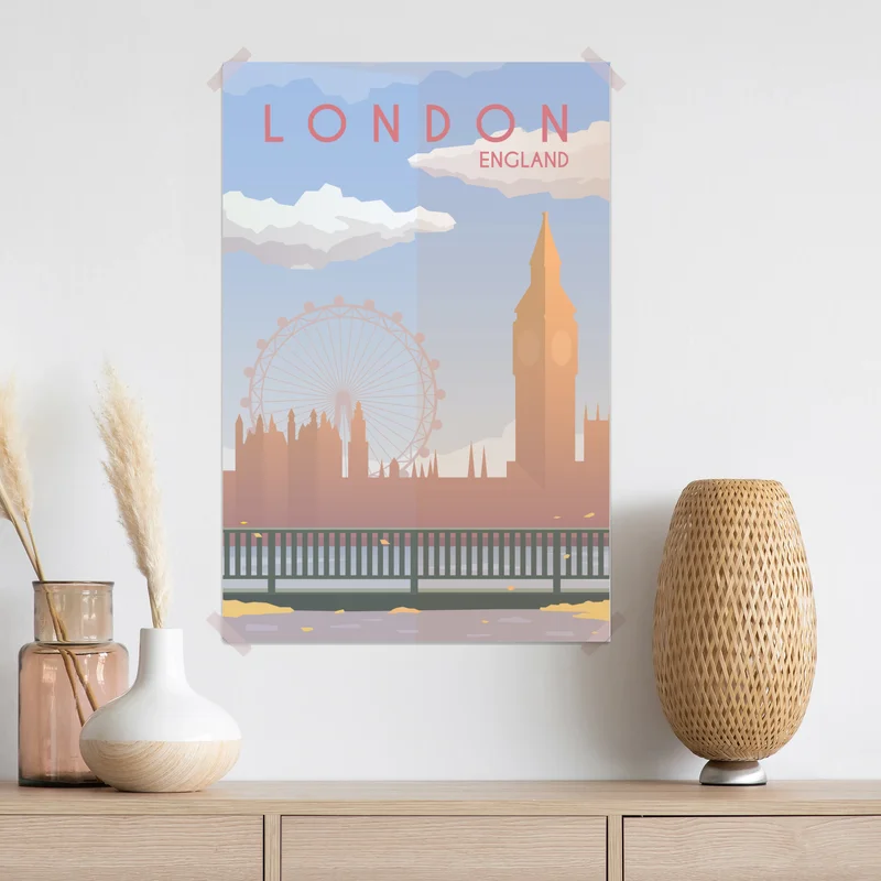 Poster London skyline in pastellfarben Poster London skyline in pastellfarben