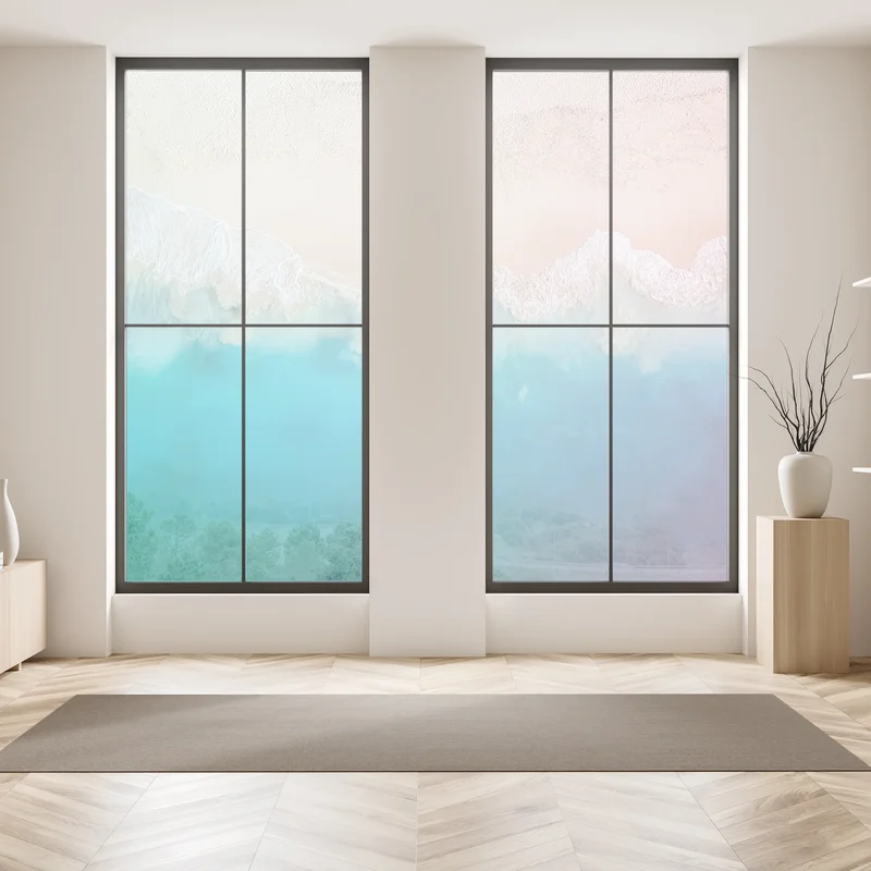 Fensteraufkleber pastell türkis strand aus der luft