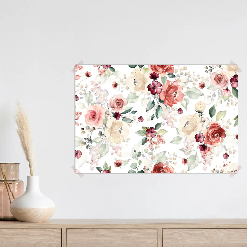 Poster zartes aquarell rosenmuster Poster zartes aquarell rosenmuster