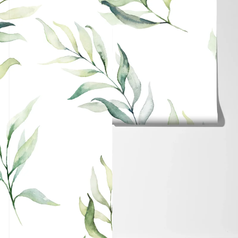 Fototapete sanftes aquarellmuster mit eukalyptusblättern Fototapete sanftes aquarellmuster mit eukalyptusblättern