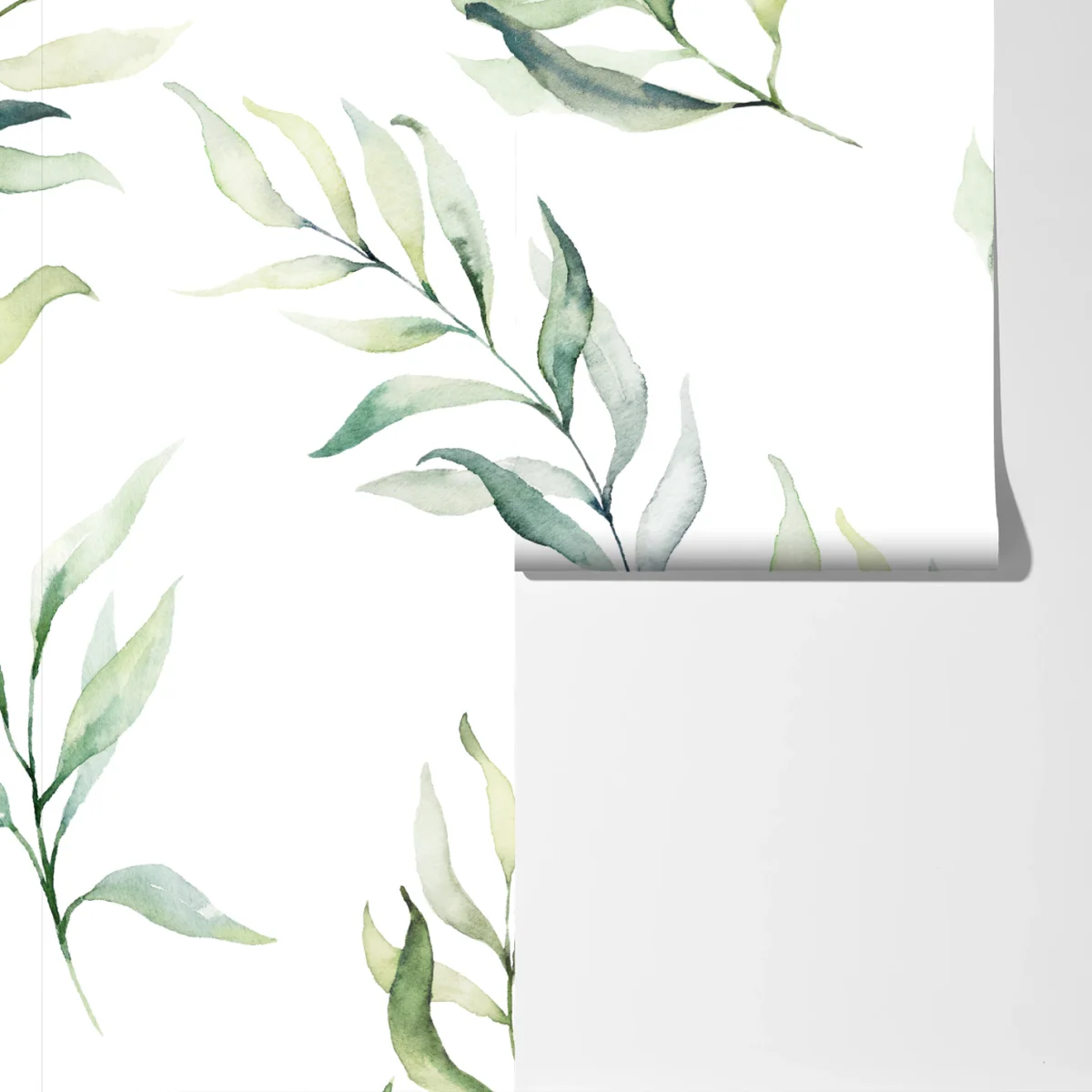 Fototapete sanftes aquarellmuster mit eukalyptusblättern Fototapete sanftes aquarellmuster mit eukalyptusblättern