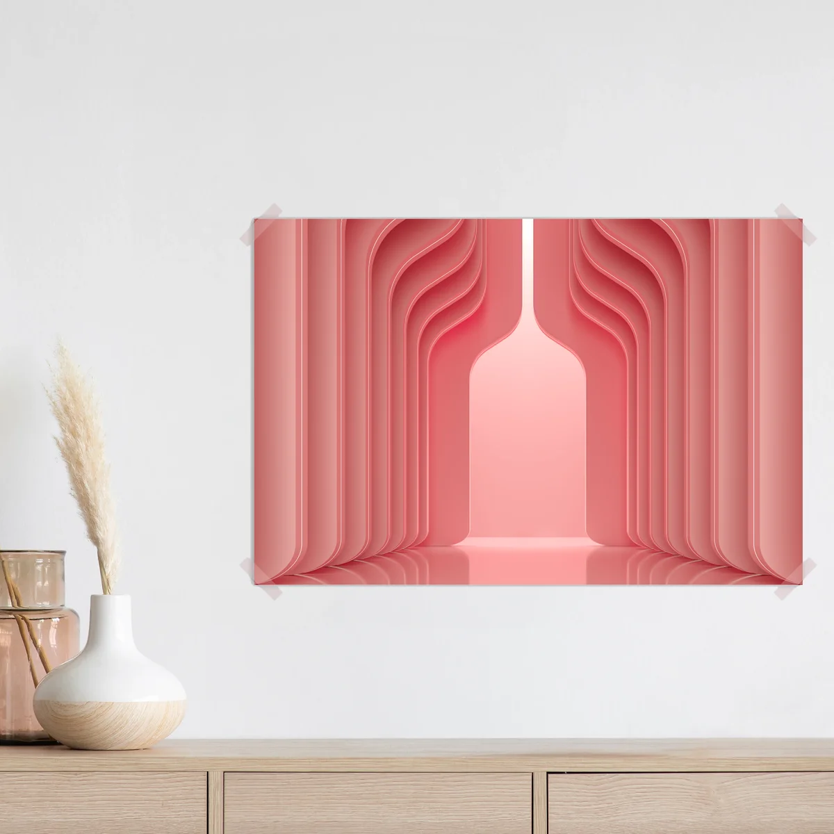 Poster zeitgenössisches korallenrosa architekturmotiv Poster zeitgenössisches korallenrosa architekturmotiv