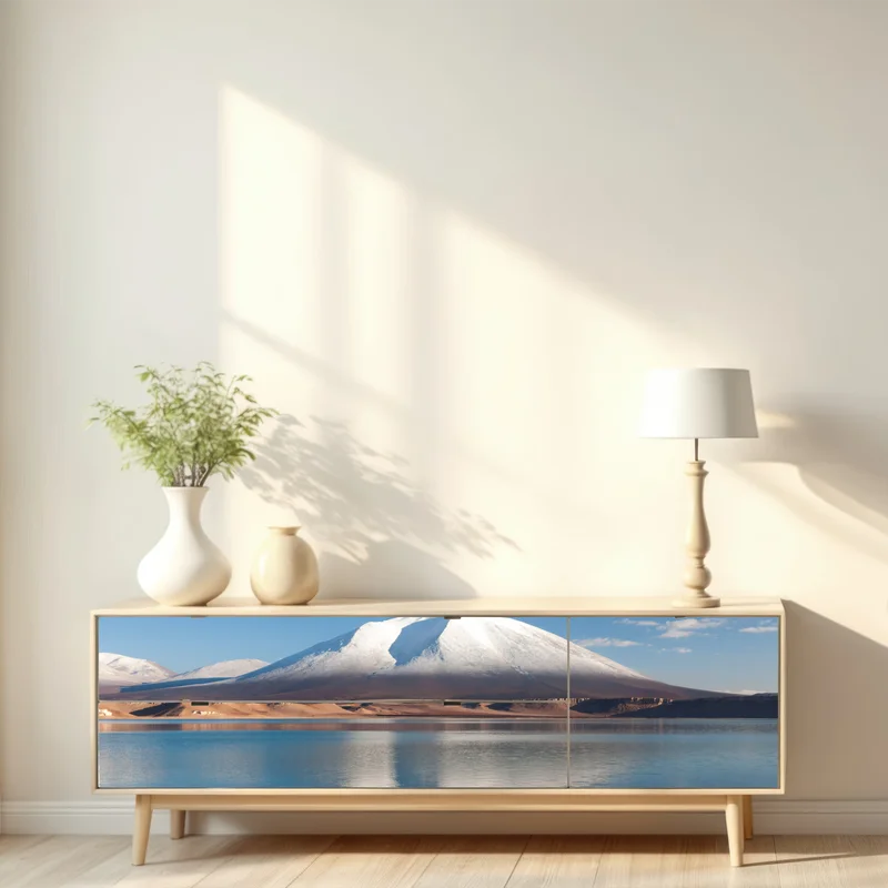 Repositionierbarer Aufkleber Laguna Verde spiegelung in Atacama