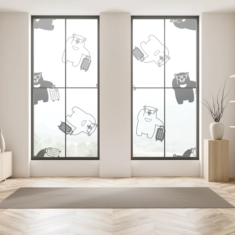 Fensteraufkleber reisende bären muster Fensteraufkleber reisende bären muster