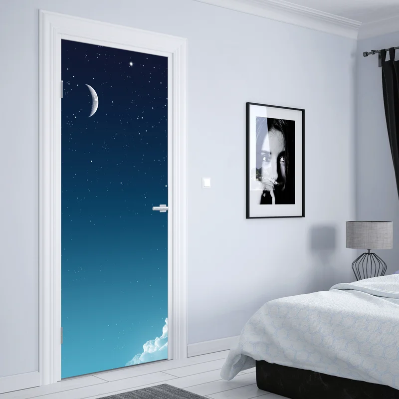 Türaufkleber ruhiger halbmond am sternenhimmel Türaufkleber ruhiger halbmond am sternenhimmel