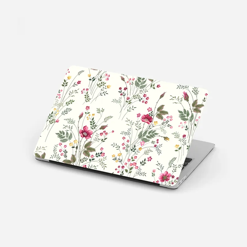 Laptop-Aufkleber zartes rosa blumenmuster im vintage-stil