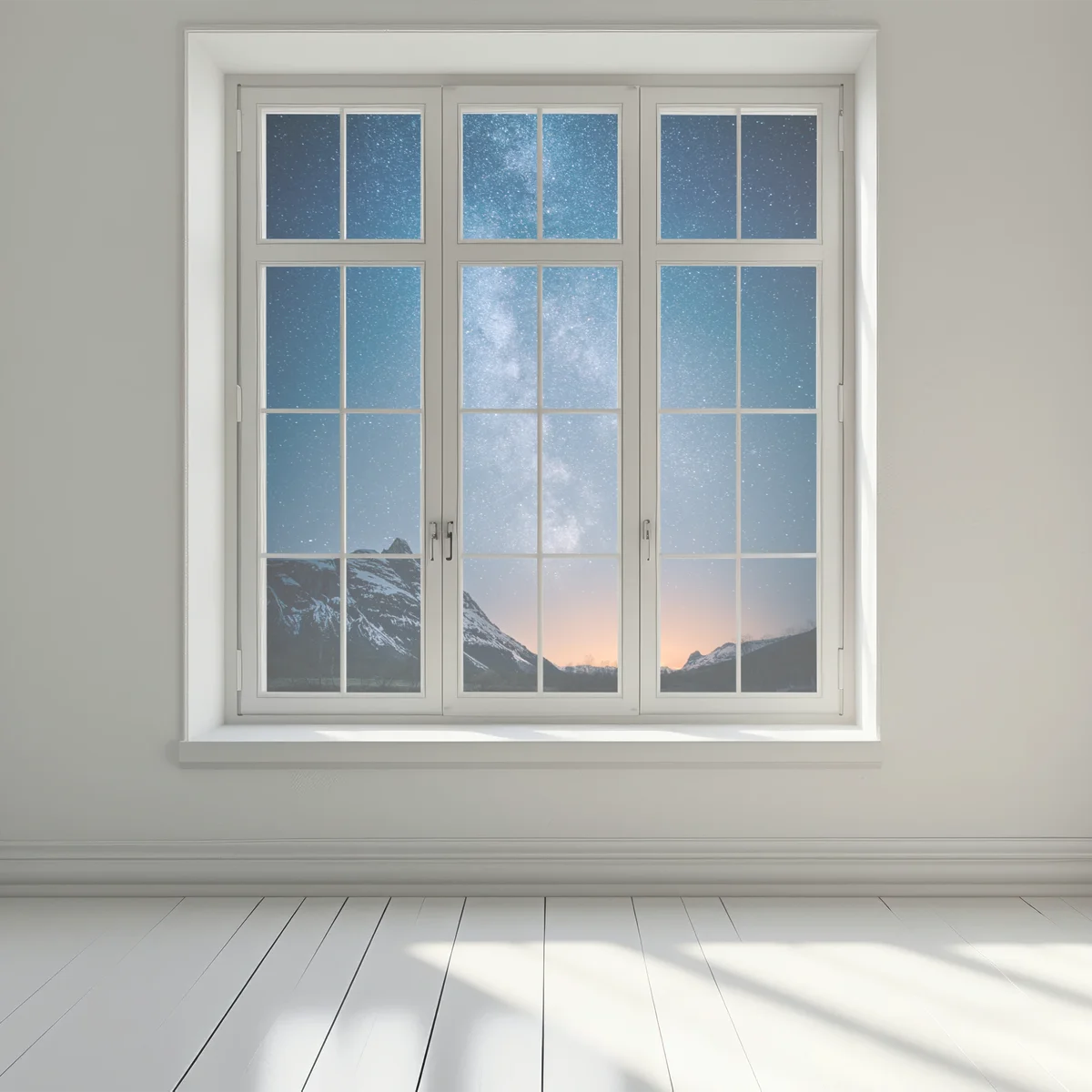Naklejka na okno droga mleczna nad górskim odbiciem Naklejka na okno droga mleczna nad górskim odbiciem