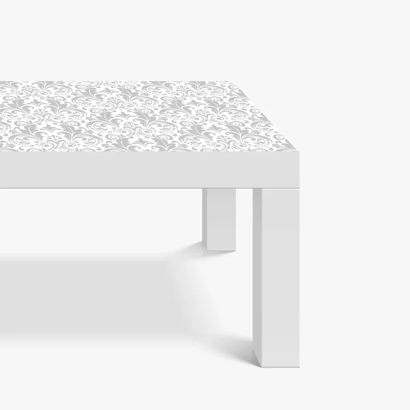 Tischaufkleber und Schreibtischaufkleber elegantes graues damastmuster