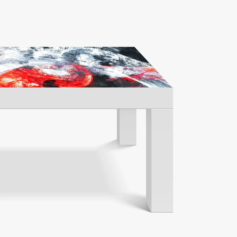 Tischaufkleber und Schreibtischaufkleber dynamische rote und weiße abstrakte komposition