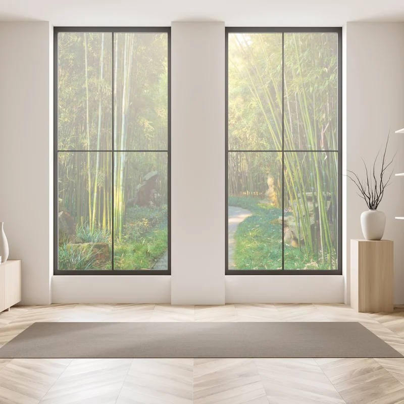 Naklejka na okno spokojna ścieżka w bambusowym lesie
