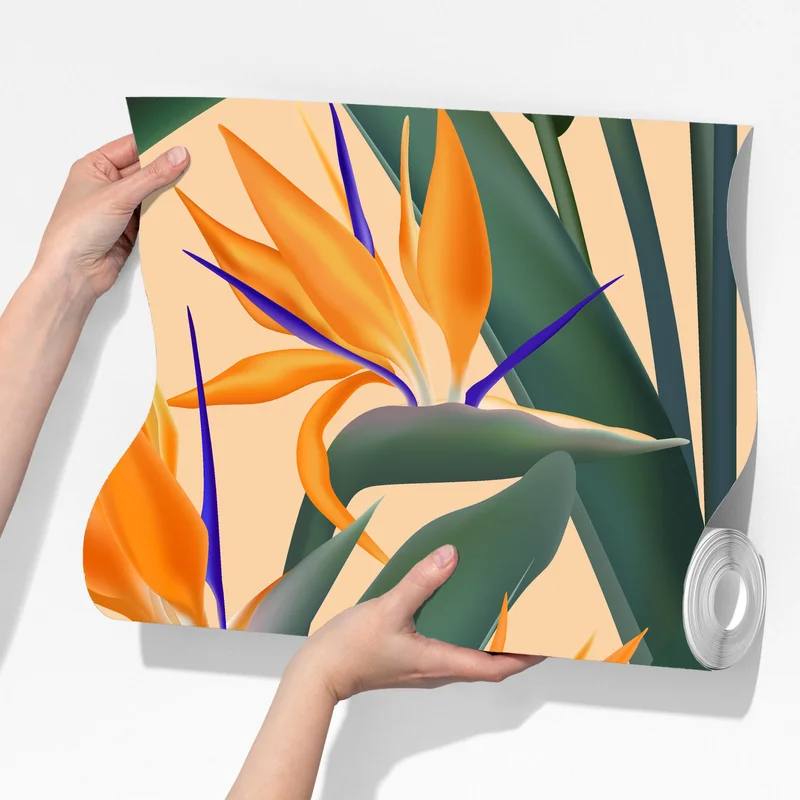 Fototapete tropisches muster mit strelitzie Fototapete tropisches muster mit strelitzie