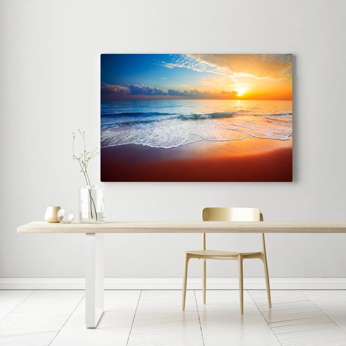 Leinwandbild ruhiger sonnenuntergang über dem meer Leinwandbild ruhiger sonnenuntergang über dem meer