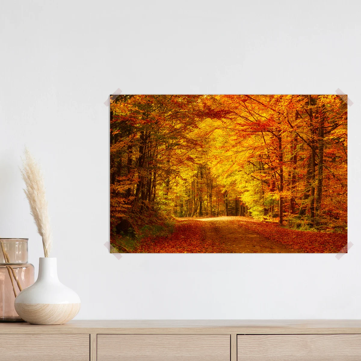 Poster goldener herbstwaldweg Poster goldener herbstwaldweg