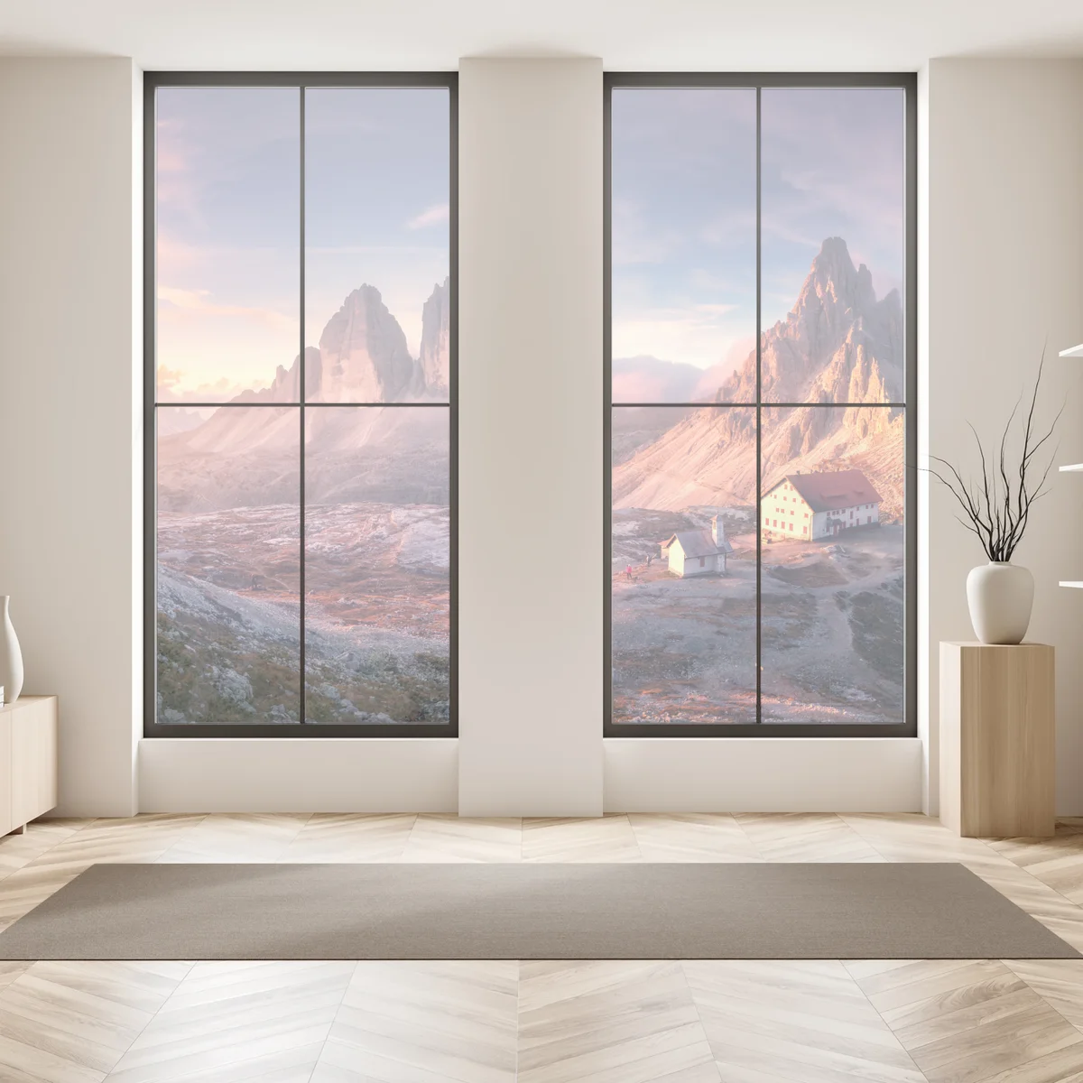 Fensteraufkleber sonnenaufgang über den gipfeln der Dolomiten Fensteraufkleber sonnenaufgang über den gipfeln der Dolomiten