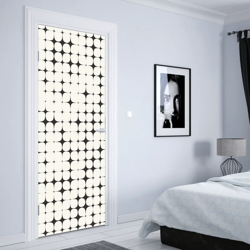 Türaufkleber monochromes geometrisches punktmuster