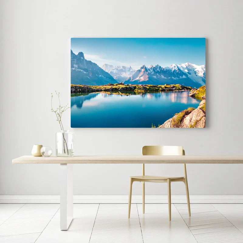 Leinwandbild Lac Blanc mit Blick auf Mont Blanc Leinwandbild Lac Blanc mit Blick auf Mont Blanc