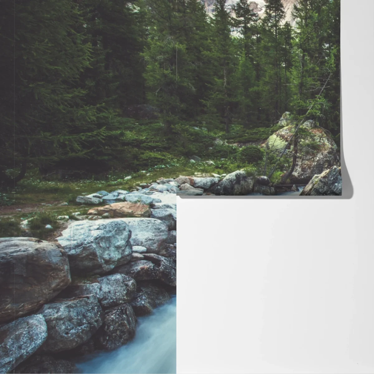 Fototapete malerischer alpiner fluss im Ferret Valley Fototapete malerischer alpiner fluss im Ferret Valley