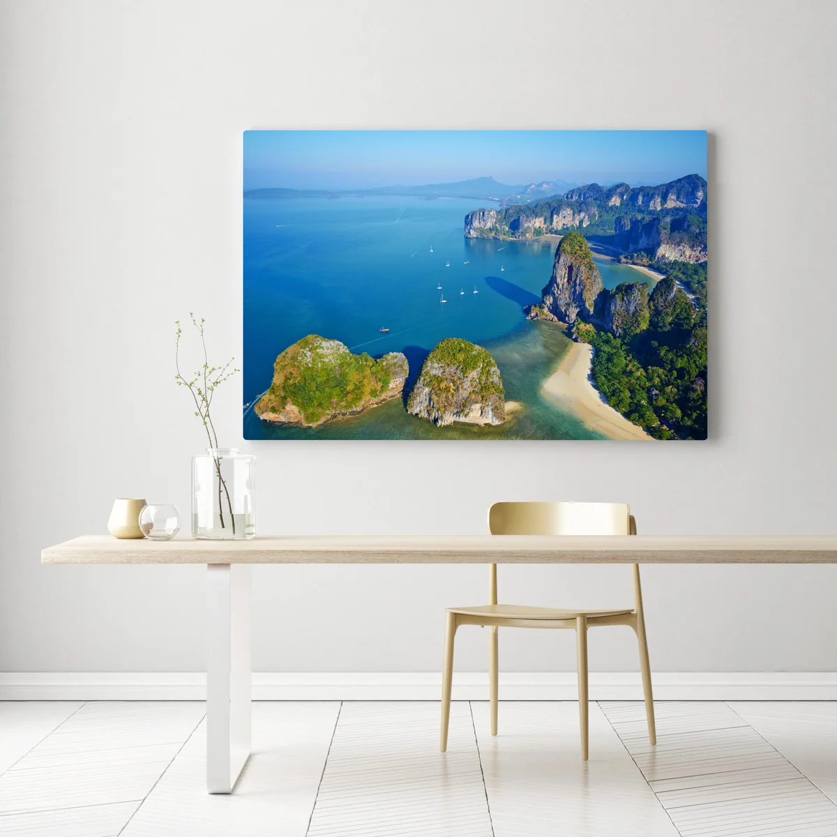 Leinwandbild türkise insel- und klippenlandschaft Leinwandbild türkise insel- und klippenlandschaft