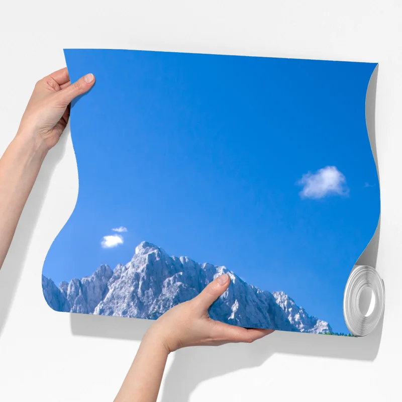 Fototapete alpiner see mit spiegelung in grünen bergen Fototapete alpiner see mit spiegelung in grünen bergen