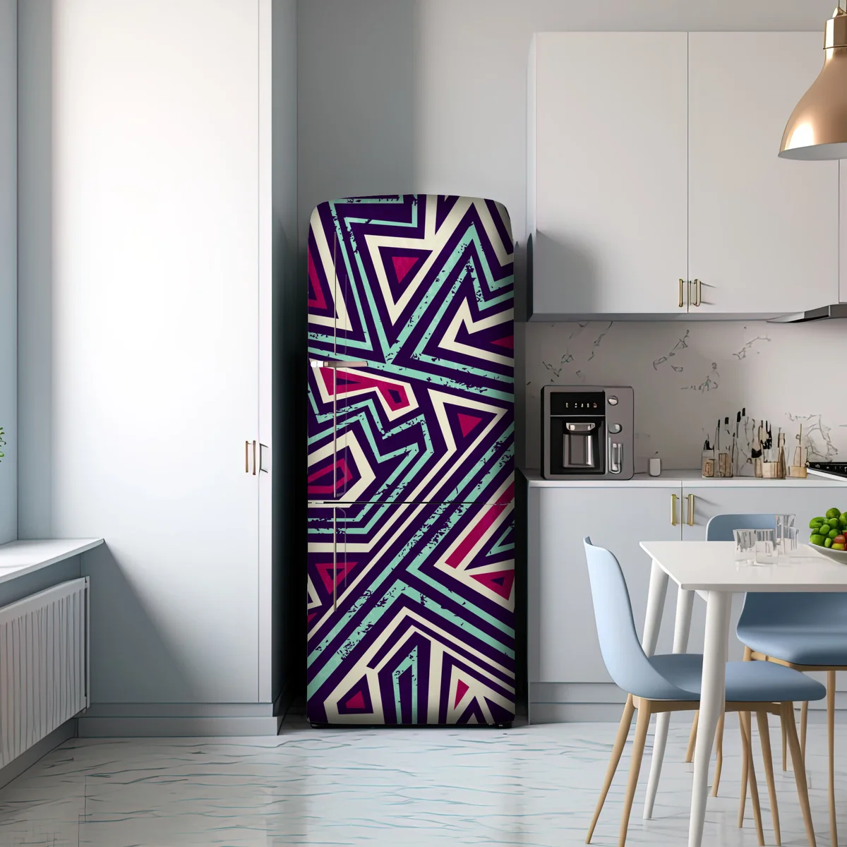 Kühlschrankaufkleber kräftiges geometrisches dreiecksmuster Kühlschrankaufkleber kräftiges geometrisches dreiecksmuster