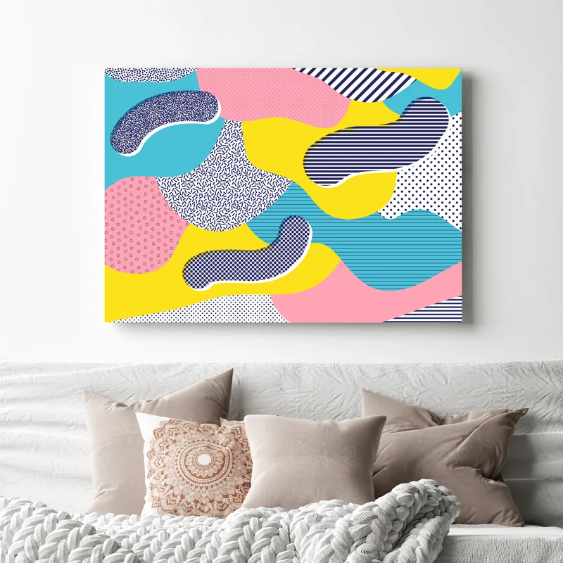 Leinwandbild verspieltes abstraktes memphis-muster Leinwandbild verspieltes abstraktes memphis-muster