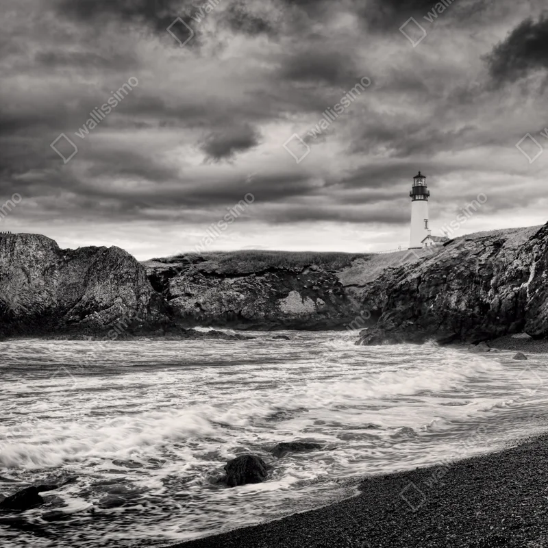 Fototapete leuchtturm Yaquina Bay an stürmischer küste Fototapete leuchtturm Yaquina Bay an stürmischer küste