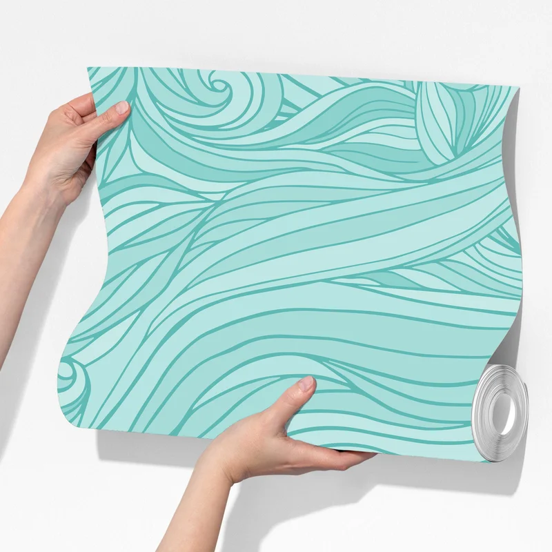 Fototapete türkis wellenmuster für das interieur Fototapete türkis wellenmuster für das interieur