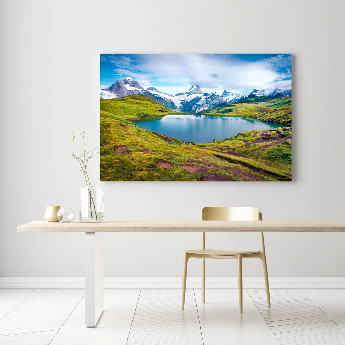 Leinwandbild ruhiger morgen am Bachalpsee, Schweiz Leinwandbild ruhiger morgen am Bachalpsee, Schweiz