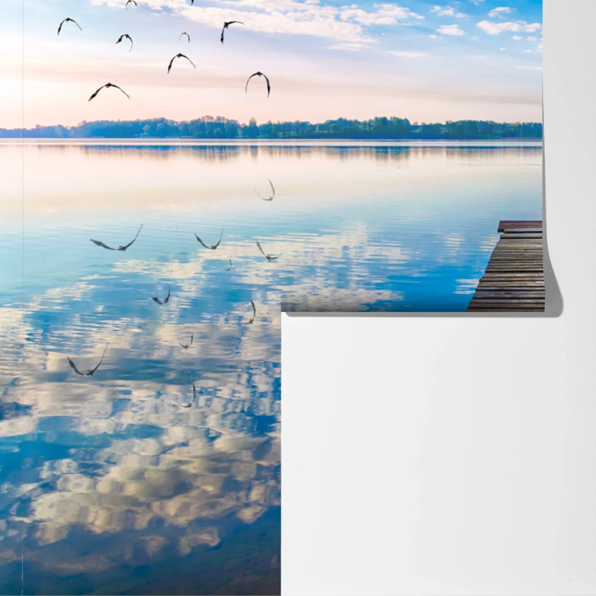 Fototapeta spokojny pomost nad jeziorem Selment Wielki, Mazury Fototapeta spokojny pomost nad jeziorem Selment Wielki, Mazury