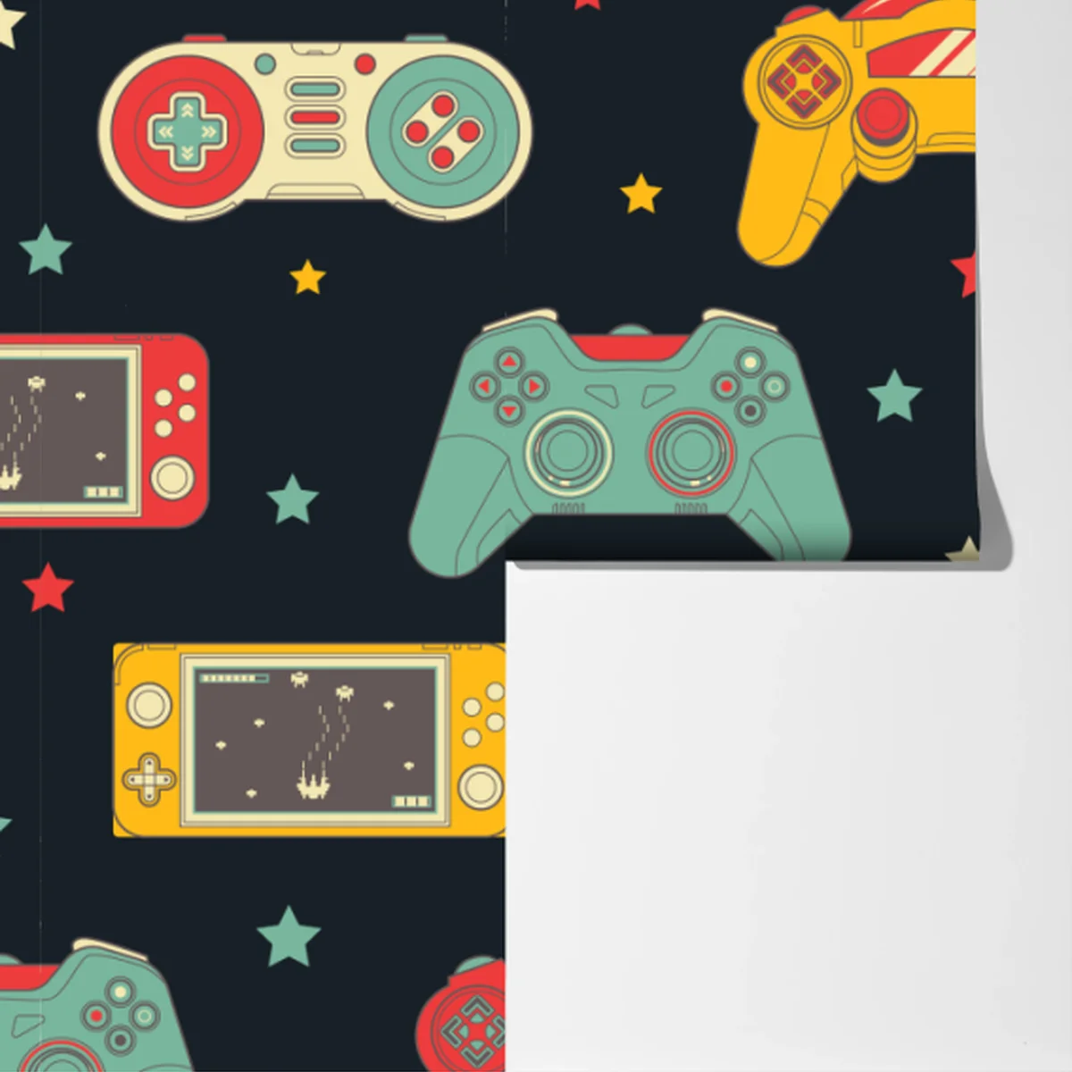 Fototapete retro gamecontroller muster Fototapete retro gamecontroller muster