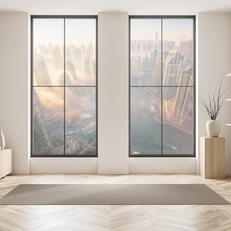 Naklejka na okno Dubaj marina zachód słońca