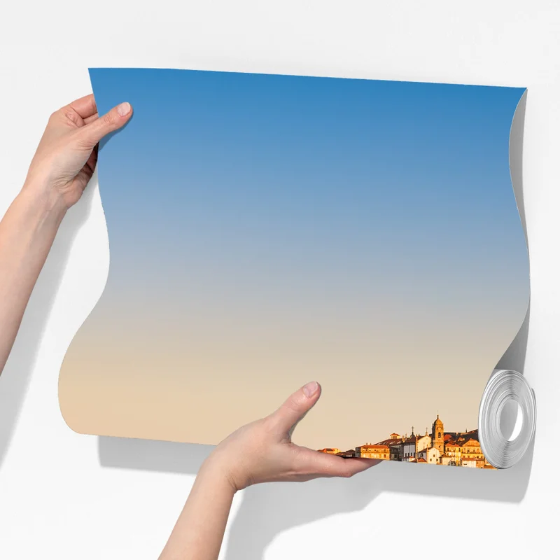 Fototapete sonnige Porto ufer-skyline im goldenen licht Fototapete sonnige Porto ufer-skyline im goldenen licht