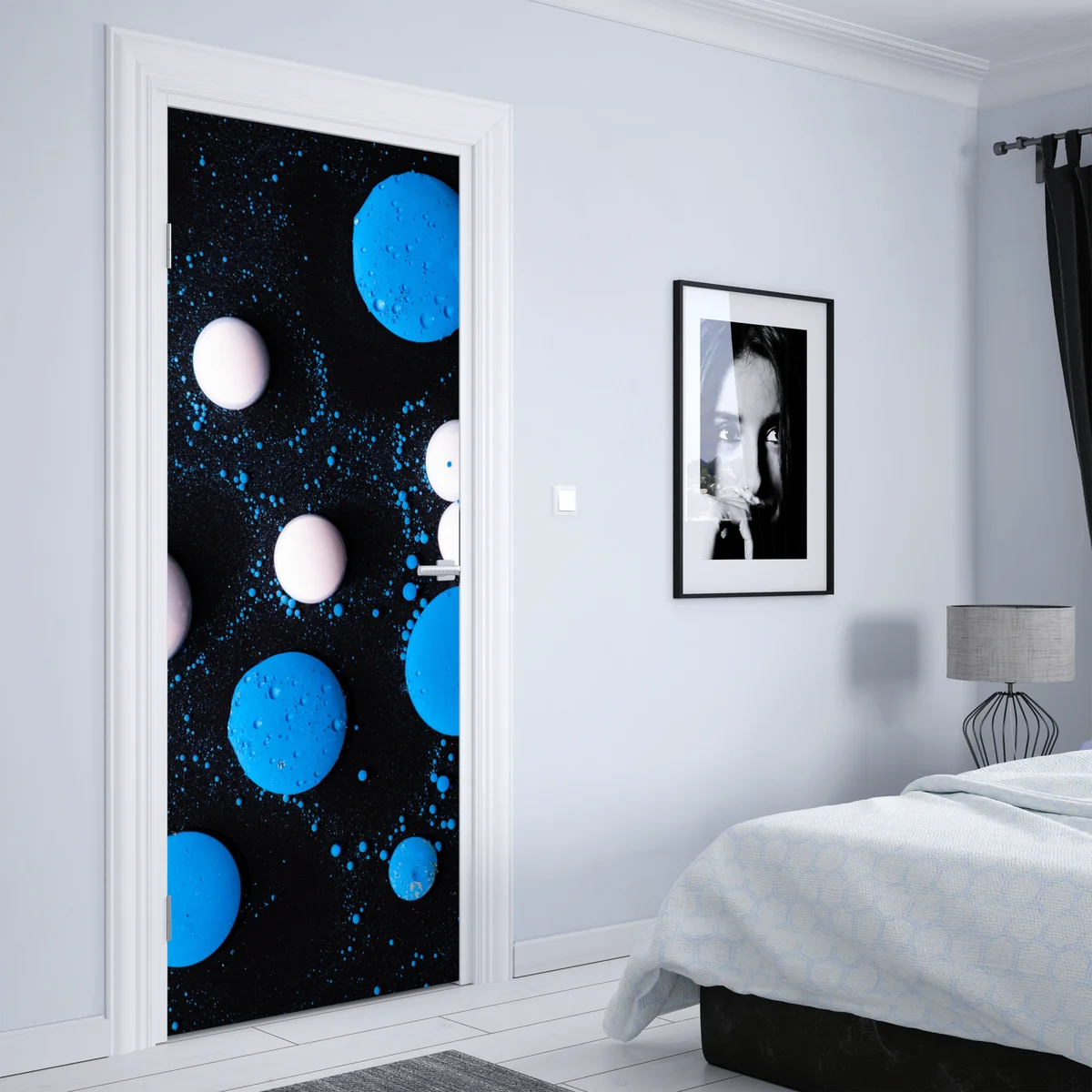 Türaufkleber blaues marmor flüssigmuster Türaufkleber blaues marmor flüssigmuster