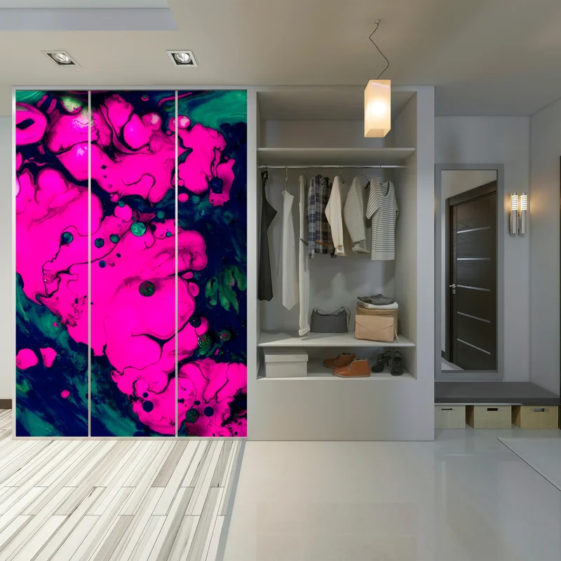 Schrankaufkleber neonpink flüssige abstraktion