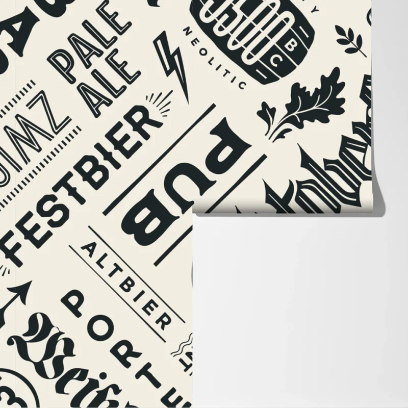 Fototapete vintage bier etiketten typografie muster Fototapete vintage bier etiketten typografie muster