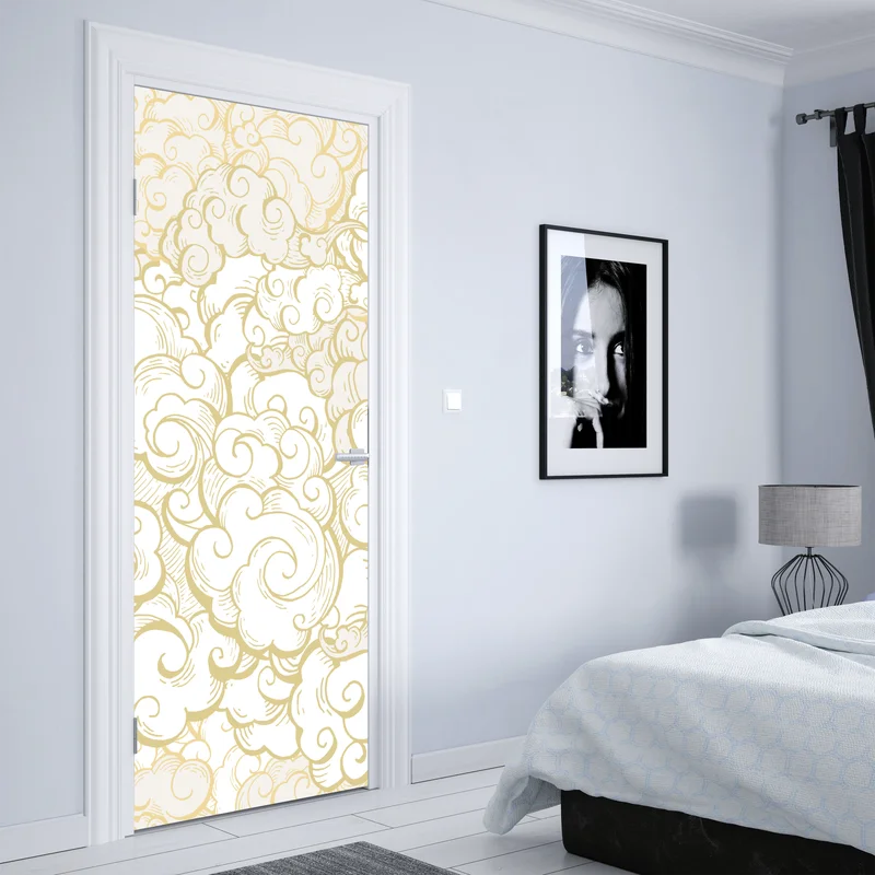 Türaufkleber goldenes ornamentales wolkenmuster