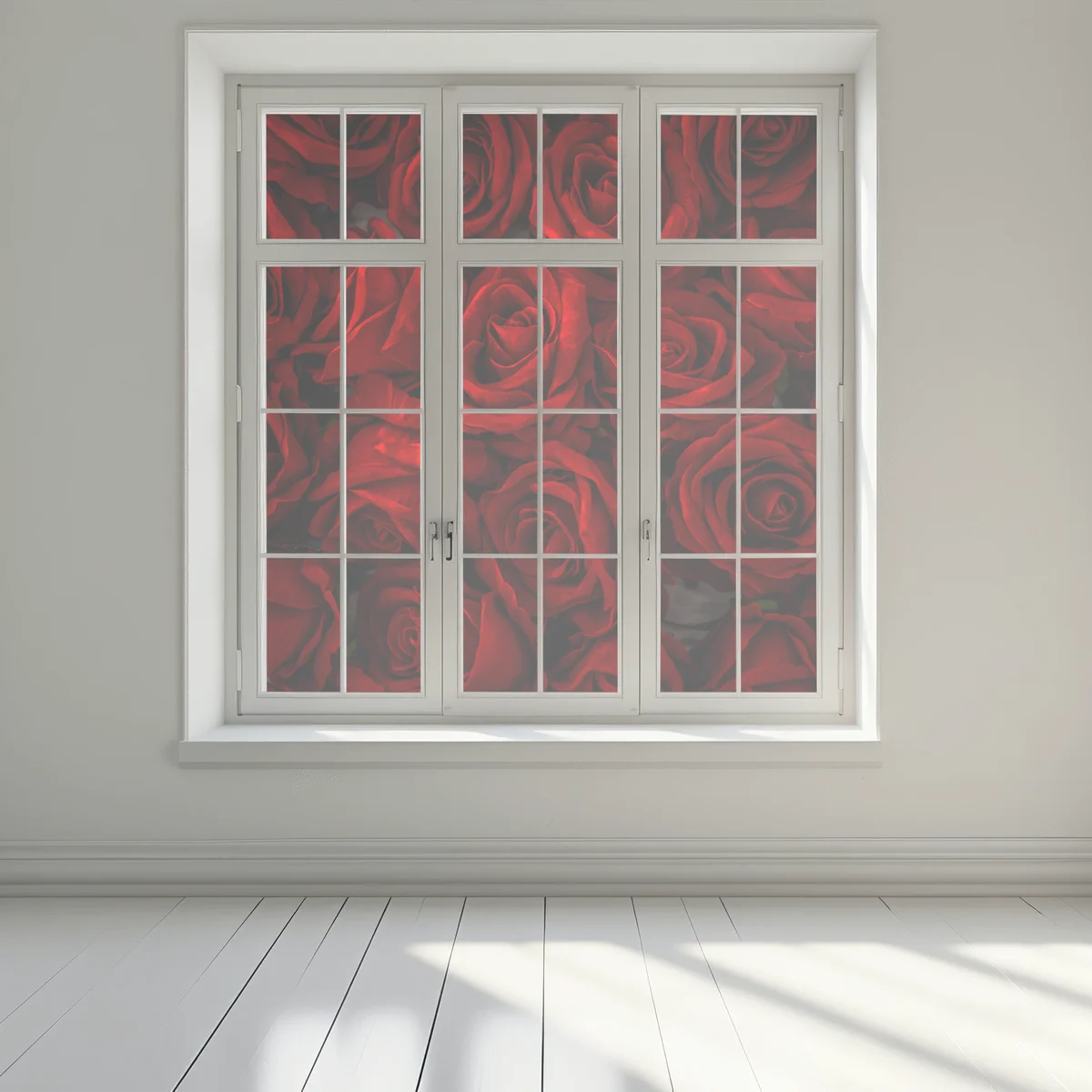 Fensteraufkleber intensive rote rosen nahaufnahme Fensteraufkleber intensive rote rosen nahaufnahme