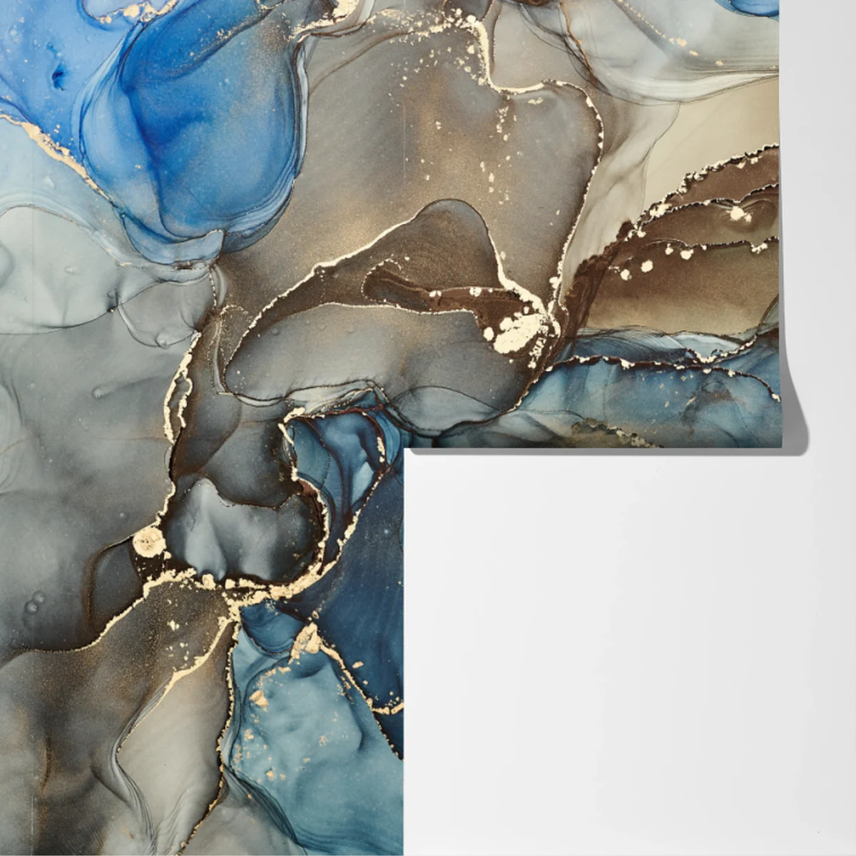 Fototapete blaue und goldene flüssige abstraktion Fototapete blaue und goldene flüssige abstraktion