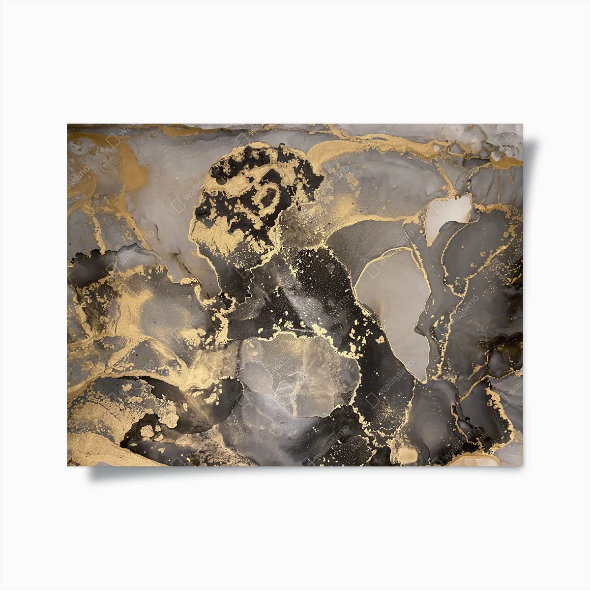 Poster gold-schwarze abstrakte marmorierte komposition • Poster bei Wallnifity® Poster gold-schwarze abstrakte marmorierte komposition • Poster bei Wallnifity®