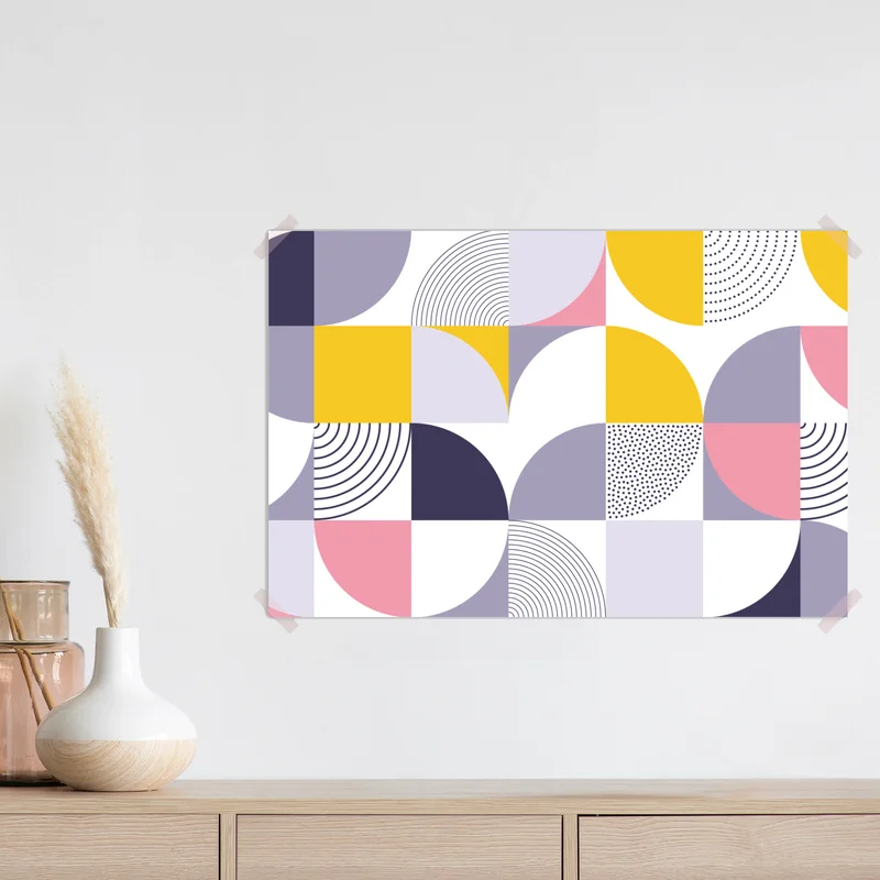 Poster pastellfarbenes geometrisches muster mit halbkreisen Poster pastellfarbenes geometrisches muster mit halbkreisen