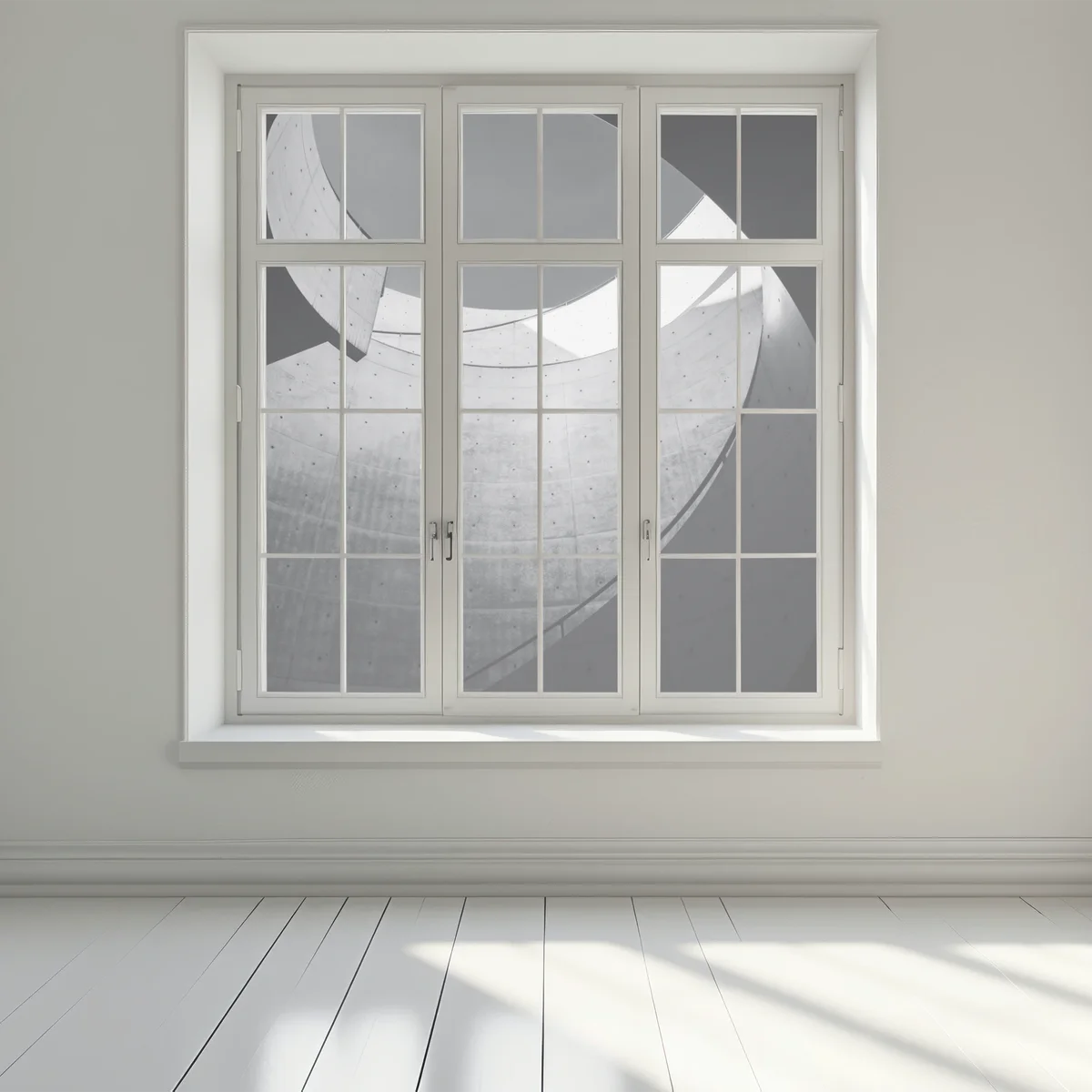 Fensteraufkleber geschwungene beton-spiraltreppe Fensteraufkleber geschwungene beton-spiraltreppe